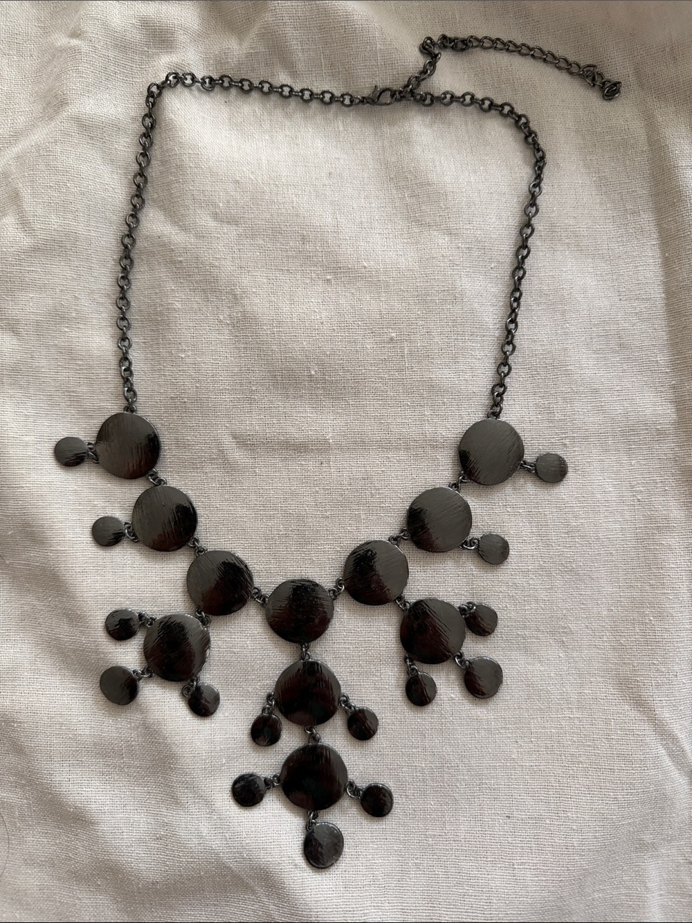 Black Cascade Disc Bib Necklace - Women Jewelry